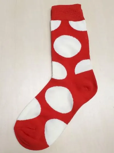 Rings POLLY SF234 Red Large White Polka Dot Socks