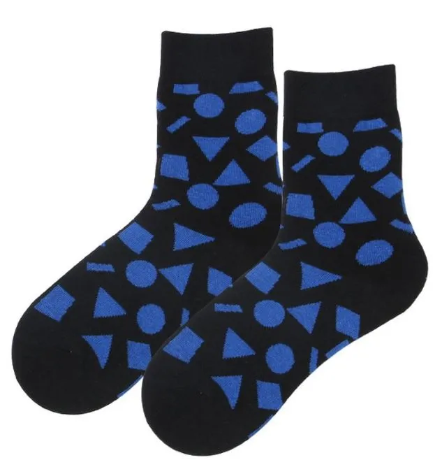 Rings SF515 Black Blue Assorted Shapes Socks POLLY