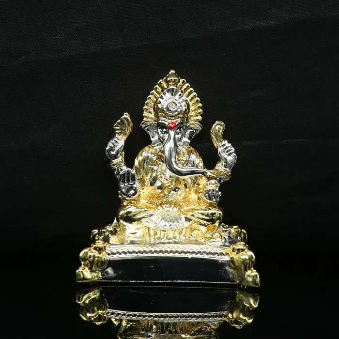 Rings TRIBAL ORNAMENTS Silver Ganesh Outside Silver Covering Inside Wax and Marble Lord Ganesha Silver Idol W1 Rings TRIBAL ORNAMENTS Silver Ganesh Outside Silver Covering Inside Wax and Marble Lord Ganesha Silver Idol W1