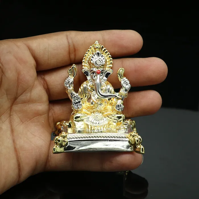 Rings TRIBAL ORNAMENTS Silver Ganesh Outside Silver Covering Inside Wax and Marble Lord Ganesha Silver Idol W1 Rings TRIBAL ORNAMENTS Silver Ganesh Outside Silver Covering Inside Wax and Marble Lord Ganesha Silver Idol W1