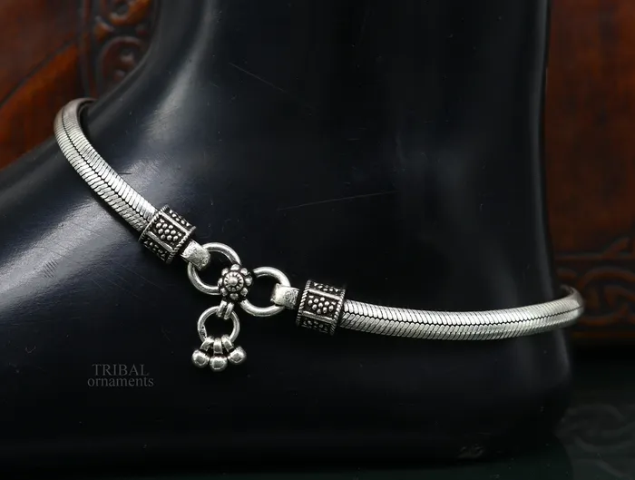 TRIBAL ORNAMENTS Bracelets 925 sterling silver snake chain ankle bracelet excellent customized trendy stylish anklets foot bracelet belly dance jewelry nank426 TRIBAL ORNAMENTS Bracelets 925 sterling silver snake chain ankle bracelet excellent customized trendy stylish anklets foot bracelet belly dance jewelry nank426