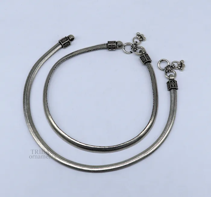 TRIBAL ORNAMENTS Bracelets 925 sterling silver snake chain ankle bracelet excellent customized trendy stylish anklets foot bracelet belly dance jewelry nank426