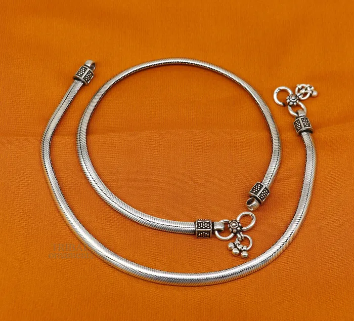 TRIBAL ORNAMENTS Bracelets 925 sterling silver snake chain ankle bracelet excellent customized trendy stylish anklets foot bracelet belly dance jewelry nank426