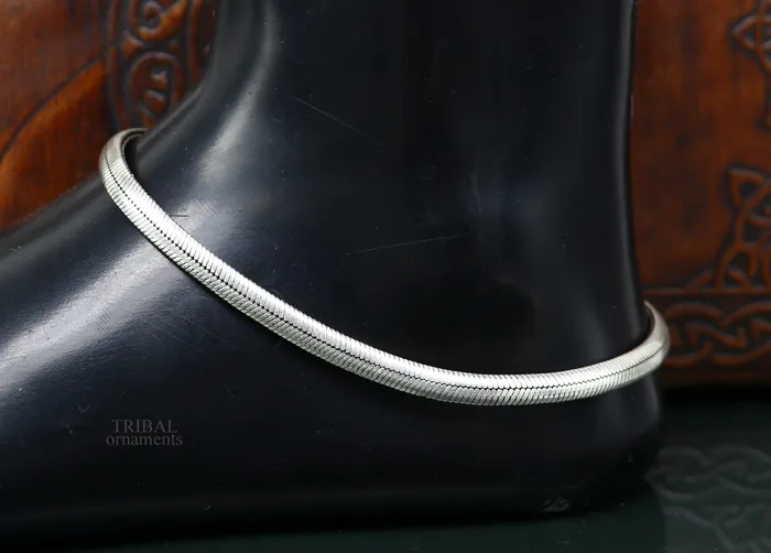TRIBAL ORNAMENTS Bracelets 925 sterling silver snake chain ankle bracelet excellent customized trendy stylish anklets foot bracelet belly dance jewelry nank426