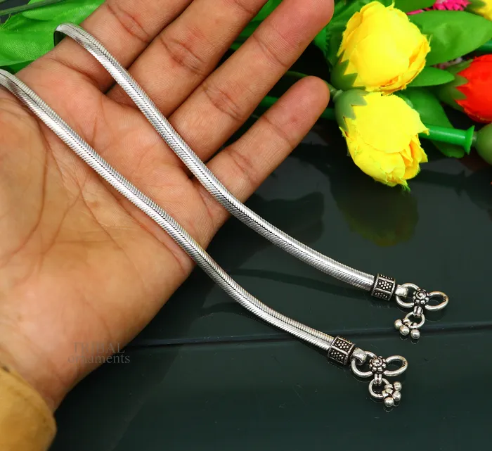TRIBAL ORNAMENTS Bracelets 925 sterling silver snake chain ankle bracelet excellent customized trendy stylish anklets foot bracelet belly dance jewelry nank426
