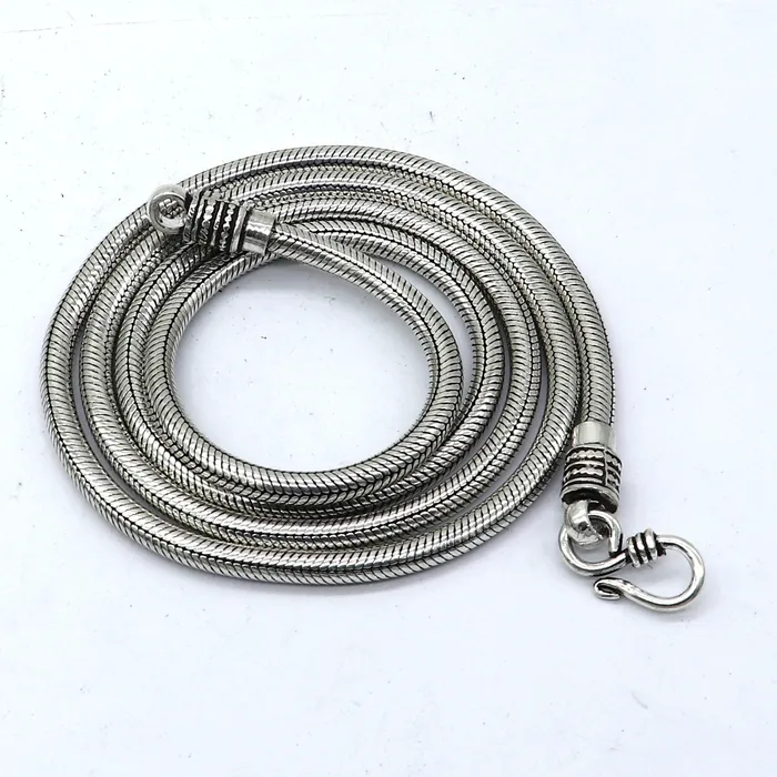 TRIBAL ORNAMENTS Necklaces 42 mm 20 to 30 long chain 925 sterling silver handmade snake chain pendant chain necklace chain silver trendy chain ch599 TRIBAL ORNAMENTS Necklaces 42 mm 20 to 30 long chain 925 sterling silver handmade snake chain pendant chain necklace chain silver trendy chain ch599