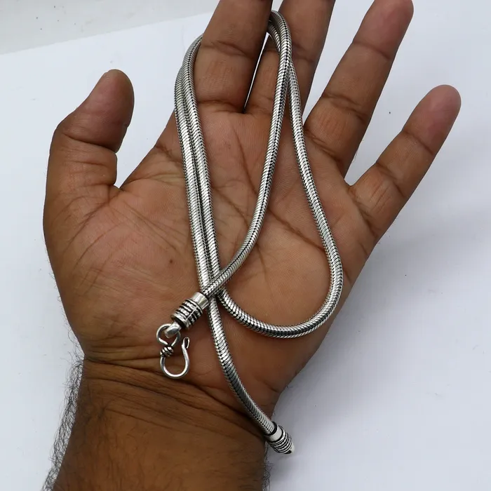TRIBAL ORNAMENTS Necklaces 42 mm 20 to 30 long chain 925 sterling silver handmade snake chain pendant chain necklace chain silver trendy chain ch599 TRIBAL ORNAMENTS Necklaces 42 mm 20 to 30 long chain 925 sterling silver handmade snake chain pendant chain necklace chain silver trendy chain ch599