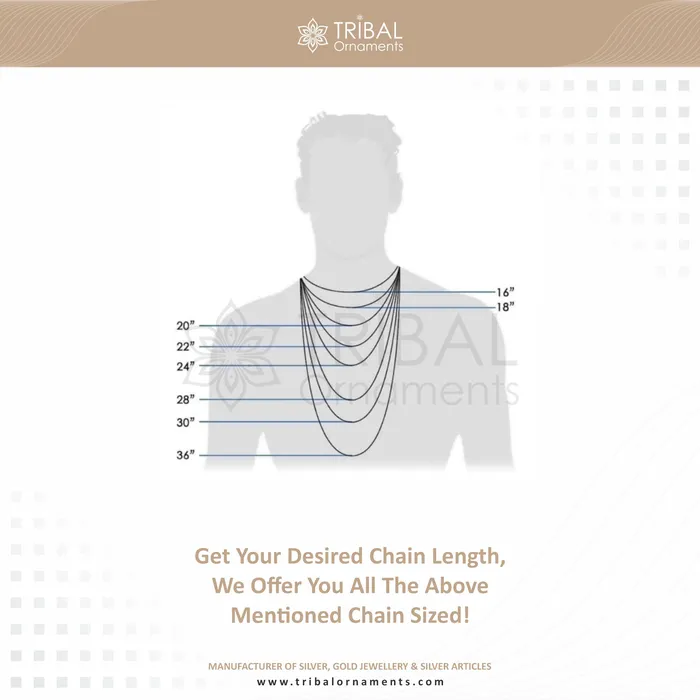 TRIBAL ORNAMENTS Necklaces 925 sterling silver handmade vintage design Custom Cuban curb link chain solid heavy necklace chain for boys mens gifting jewelry ch163
