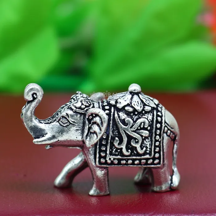 TRIBAL ORNAMENTS Necklaces Fully solid 925 Sterling silver Kandrai work Nakshi design Elephant statue puja article figurine for wealth and prosperity art606 TRIBAL ORNAMENTS Necklaces Fully solid 925 Sterling silver Kandrai work Nakshi design Elephant statue puja article figurine for wealth and prosperity art606