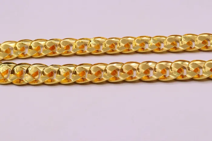 TRIBAL ORNAMENTS Necklaces Sale 22 karat yellow gold handmade chain heavy curb Cuban hollow unisex