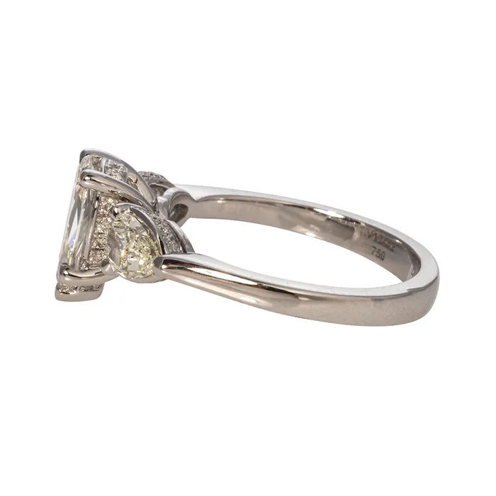 169ctw LAmour Crisscut Pear Diamond ThreeStone Engagement Ring Christopher Designs Rings