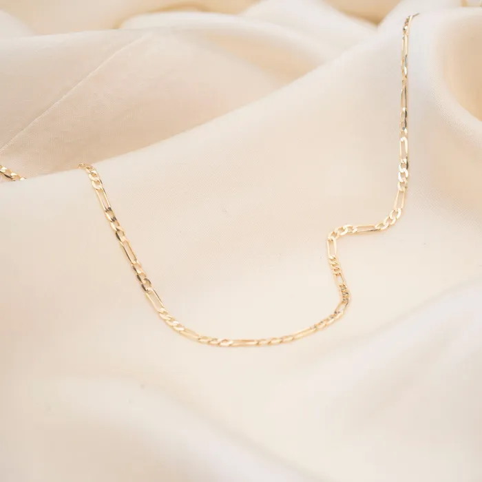 14k Thin Figaro Necklace Rose Gypsy Necklaces