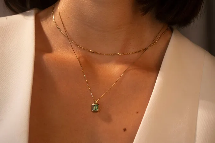 14k Thin Figaro Necklace Rose Gypsy Necklaces