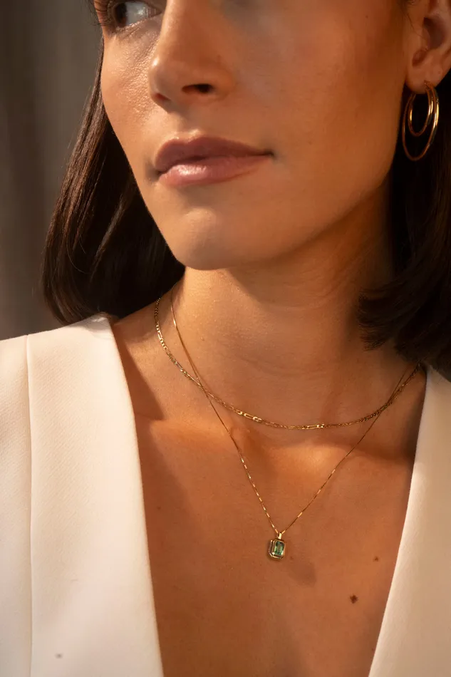 14k Thin Figaro Necklace Rose Gypsy Necklaces
