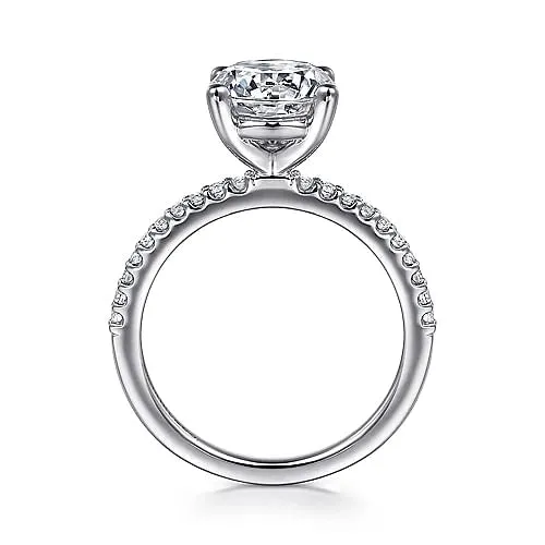 14K White Gold Diamond Semimount Ring Gabriel Co Rings