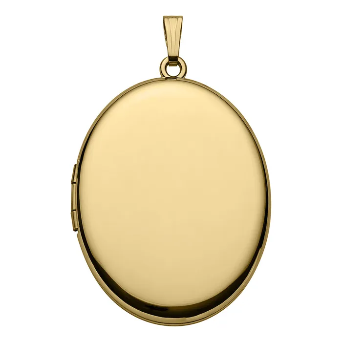 14K Yellow Gold 30x38mm Oval Locket Pendant Croghans Necklaces