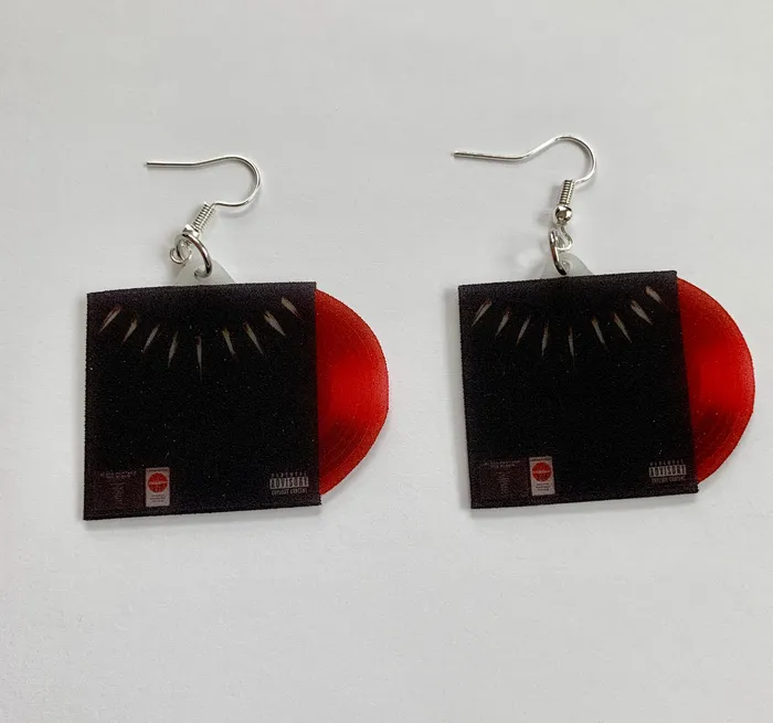 Black Panther Movie Soundtrack Vinyl Album Handmade Earrings Sam Makes Things Earrings Black Panther Movie Soundtrack Vinyl Album Handmade Earrings Sam Makes Things Earrings