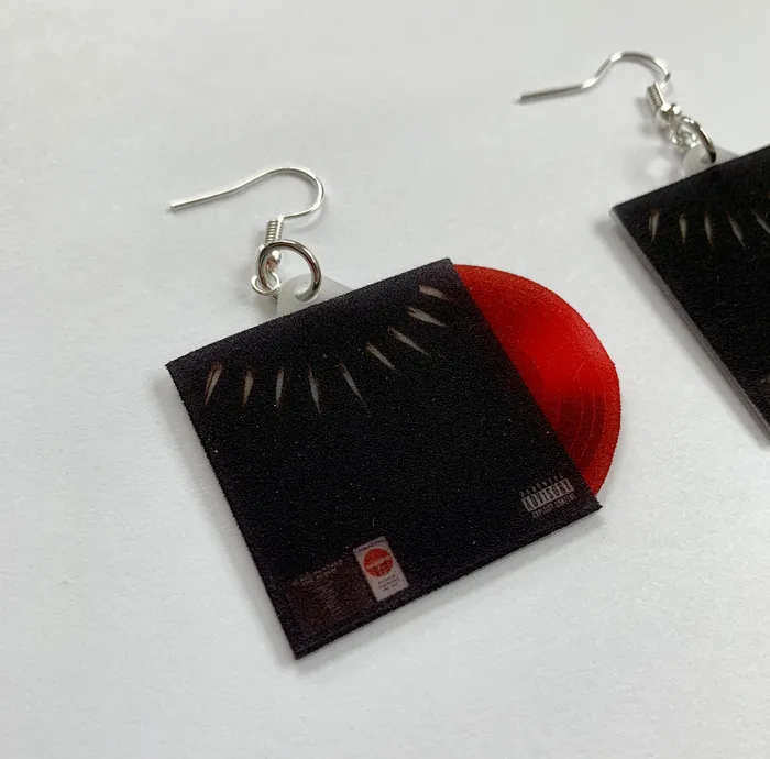 Black Panther Movie Soundtrack Vinyl Album Handmade Earrings Sam Makes Things Earrings