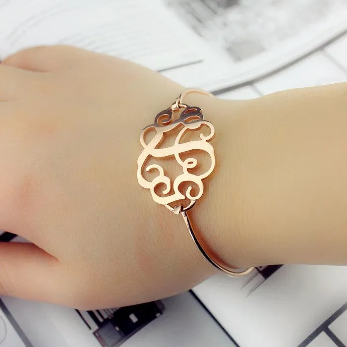 Bracelets Belbren Monogram Initial Bangle Bracelet Sterling Silver Monogram Gift for Women Initial Monogram Bracelet 3 Letters Typography Jewelry Bracelets Belbren Monogram Initial Bangle Bracelet Sterling Silver Monogram Gift for Women Initial Monogram Bracelet 3 Letters Typography Jewelry
