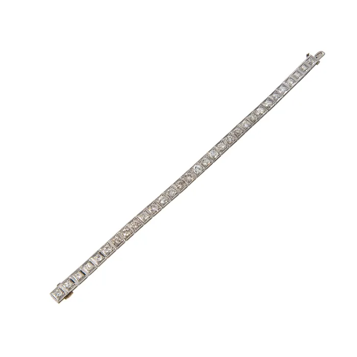 Bracelets Croghans Art Deco 725ctw Old Mine Cut Diamond Line Bracelet