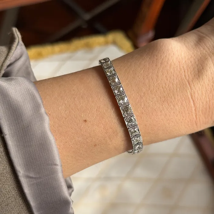 Bracelets Croghans Art Deco 725ctw Old Mine Cut Diamond Line Bracelet