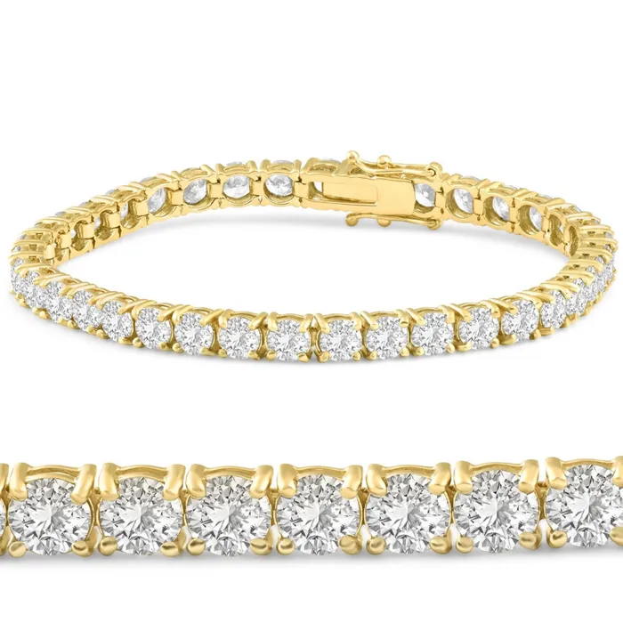 Bracelets Diamond Source NYC 14k Yellow Gold Tennis Bracelet BRTEN