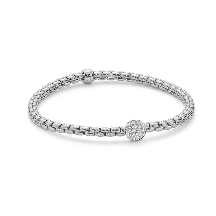 Bracelets FOPE FOPE 18K White Gold Eka Collection Diamond Bracelet Medium Size Bracelets FOPE FOPE 18K White Gold Eka Collection Diamond Bracelet Medium Size