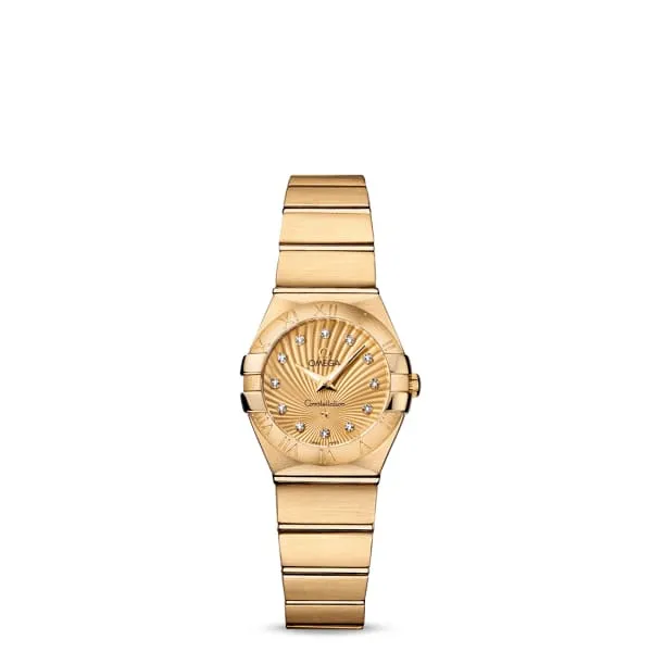 Bracelets Omega Omega Constellation 24mm Watch Ref 12350246058001 Gold Diamond Index Dial 18K Yellow Gold Bracelet Bracelets Omega Omega Constellation 24mm Watch Ref 12350246058001 Gold Diamond Index Dial 18K Yellow Gold Bracelet