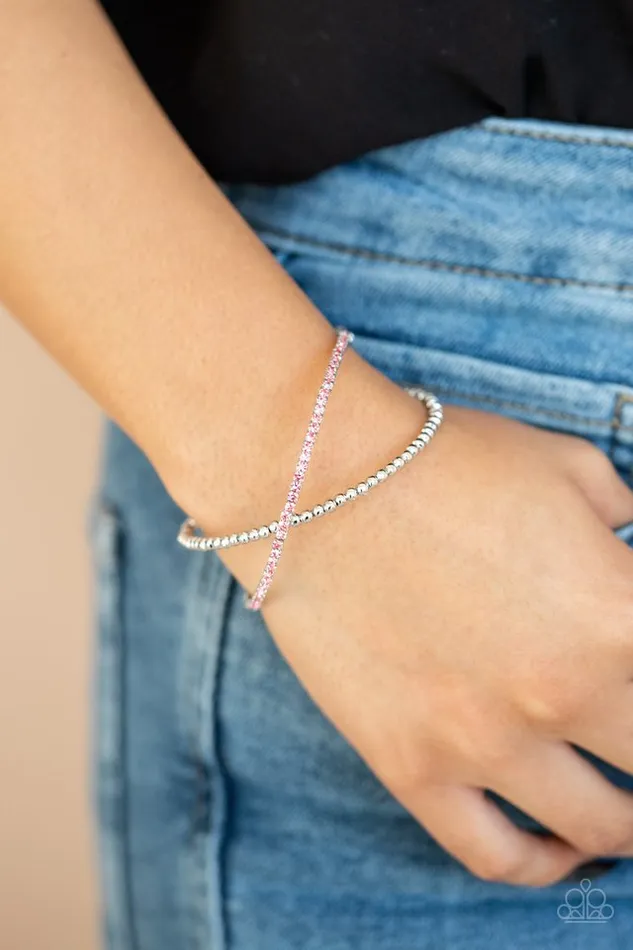 Bracelets Paparazzi Bracelet Chicly Crisscrossed Pink Paparazzi Jewelry