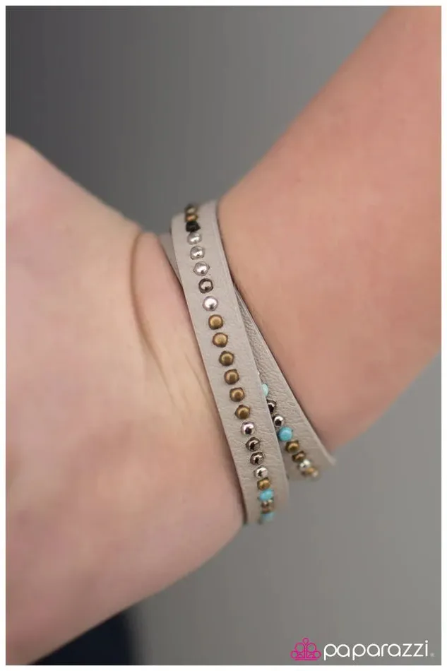 Bracelets Paparazzi Bracelet Cowgirl Up Blue Paparazzi Jewelry