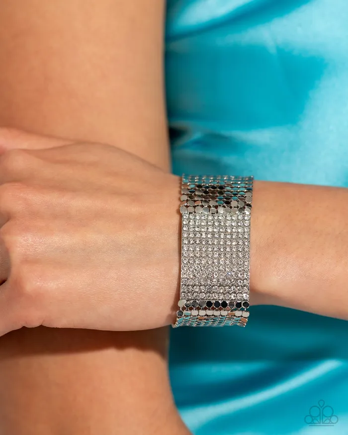 Bracelets Paparazzi Bracelet Disco Dame White Paparazzi Jewelry