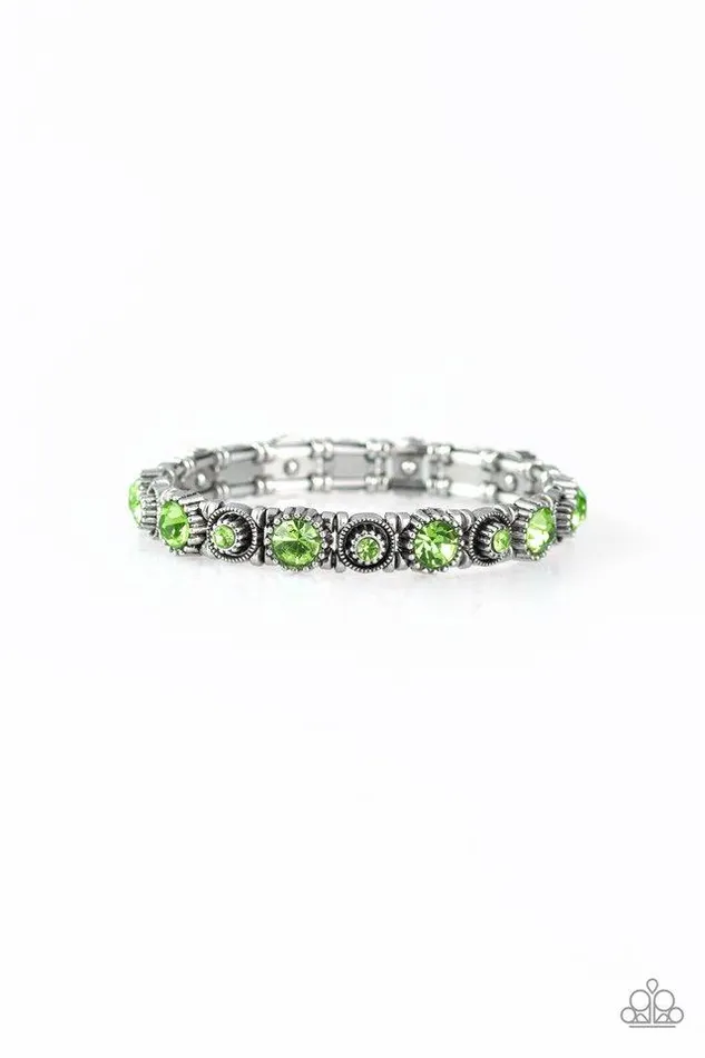Bracelets Paparazzi Bracelet Heavy On The Sparkle Green Paparazzi Jewelry