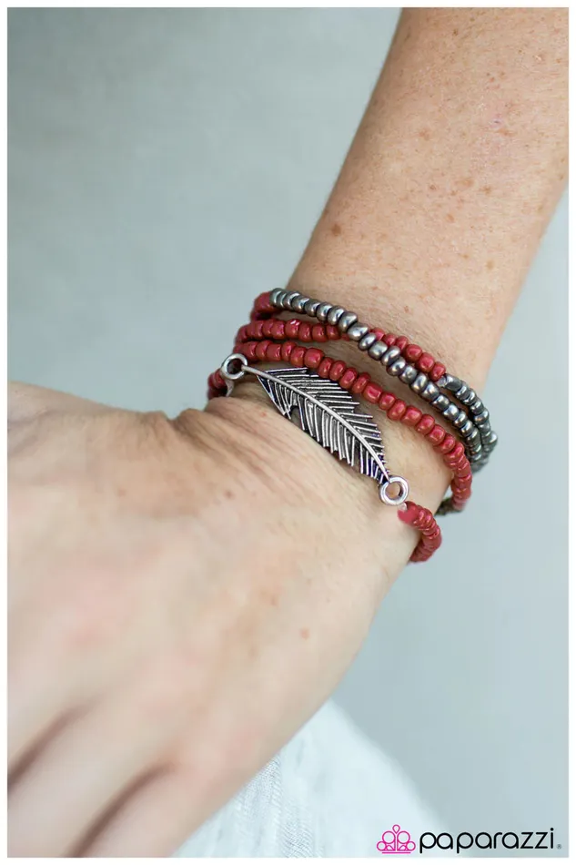 Bracelets Paparazzi Jewelry Paparazzi Bracelet Flying First Class Red