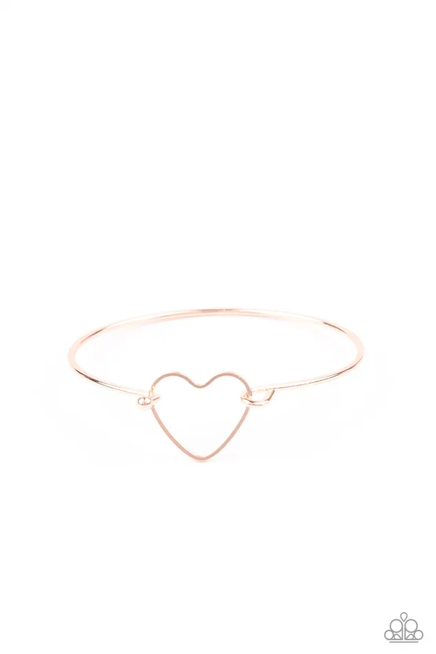 Bracelets Paparazzi Jewelry Paparazzi Bracelet Make Yourself HEART Rose Gold