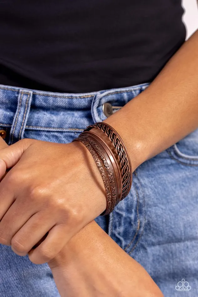 Bracelets Paparazzi Jewelry Paparazzi Bracelet Stockpiled Shimmer Copper