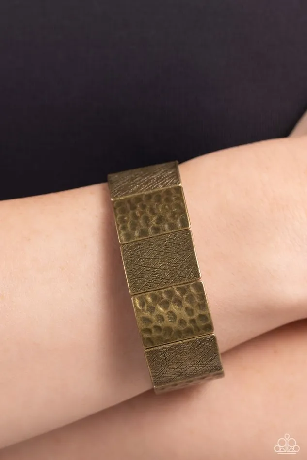 Bracelets Paparazzi Jewelry Paparazzi Bracelet Textured Traveler Brass