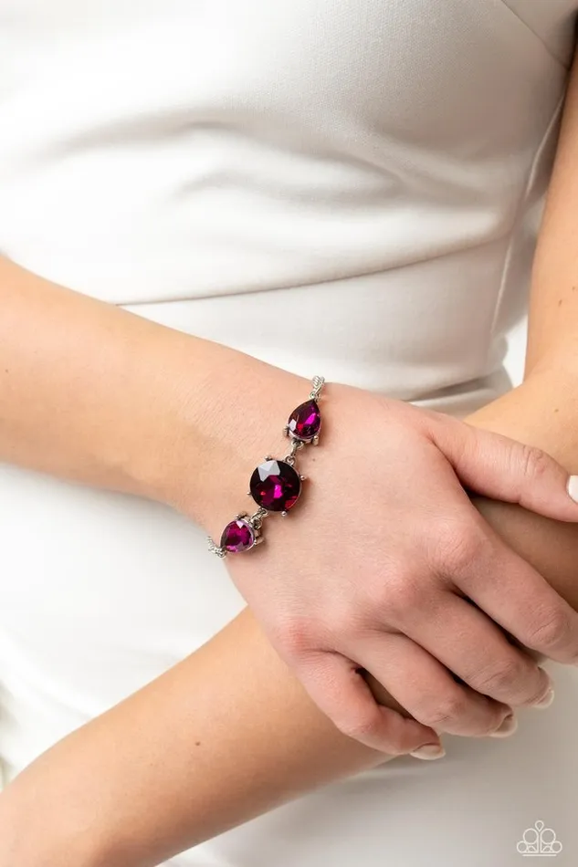 Bracelets Paparazzi Jewelry Paparazzi Bracelet Twinkling Trio Pink