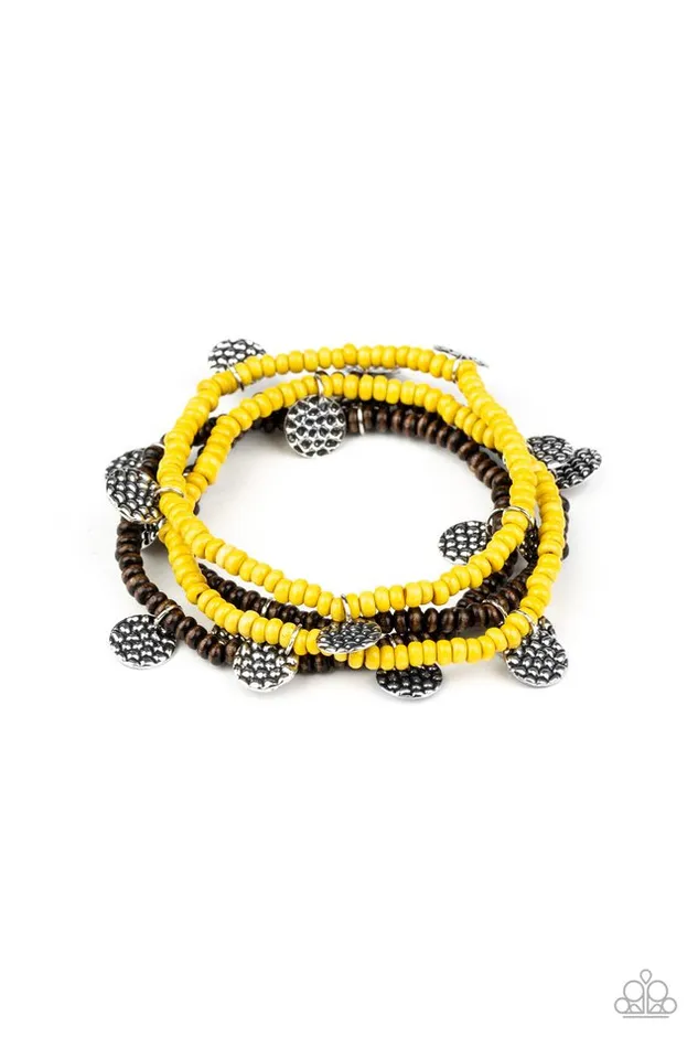Bracelets Paparazzi Jewelry Paparazzi Bracelet WOODnt Count It Yellow Bracelets Paparazzi Jewelry Paparazzi Bracelet WOODnt Count It Yellow