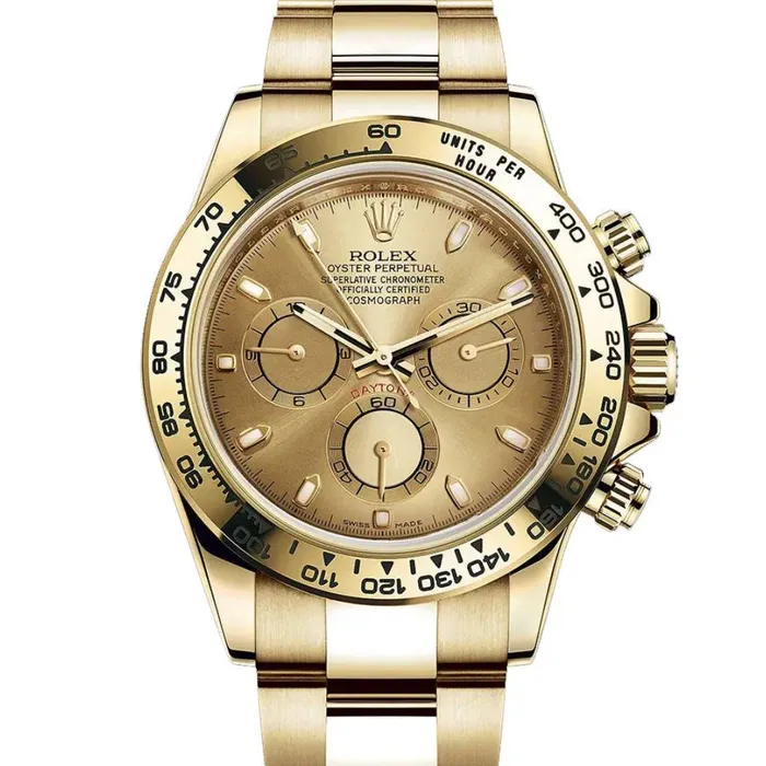 Bracelets Rolex Cosmograph Daytona 40mm Ref 1165080003 Champagne Index Dial 18K Yellow Gold Oyster Bracelet Mens Watch Rolex