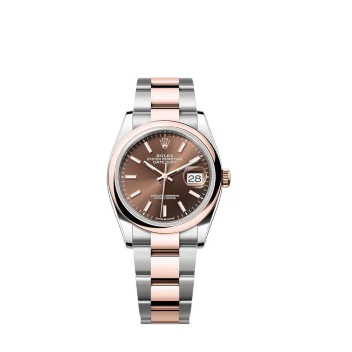 Bracelets Rolex Rolex Datejust 36mm Ref 126201 Chocolate Stick Dial Two Tone Stainless Steel 18K Rose Gold Oyster Bracelet Watch Bracelets Rolex Rolex Datejust 36mm Ref 126201 Chocolate Stick Dial Two Tone Stainless Steel 18K Rose Gold Oyster Bracelet Watch