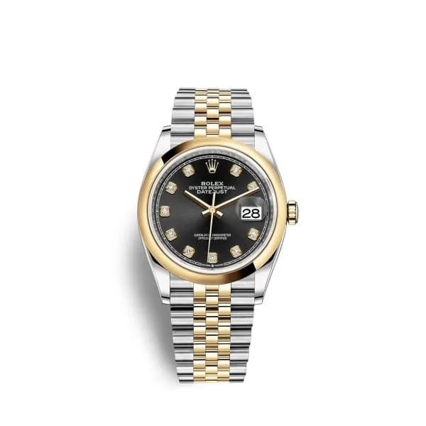 Bracelets Rolex Rolex Datejust 36mm Ref 1262030021 Black Diamond Dial Two Tone Stainless Steel 18K Yellow Gold Jubilee Bracelet Watch Bracelets Rolex Rolex Datejust 36mm Ref 1262030021 Black Diamond Dial Two Tone Stainless Steel 18K Yellow Gold Jubilee Bracelet Watch