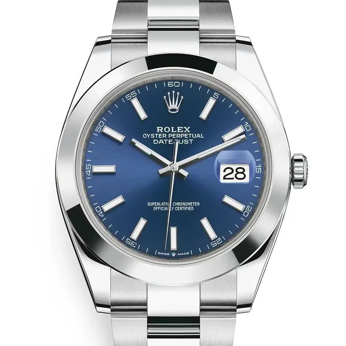 Bracelets Rolex Rolex Datejust 41mm Ref 1263000001 Blue Dial Stainless Steel Oyster Bracelet Mens Watch