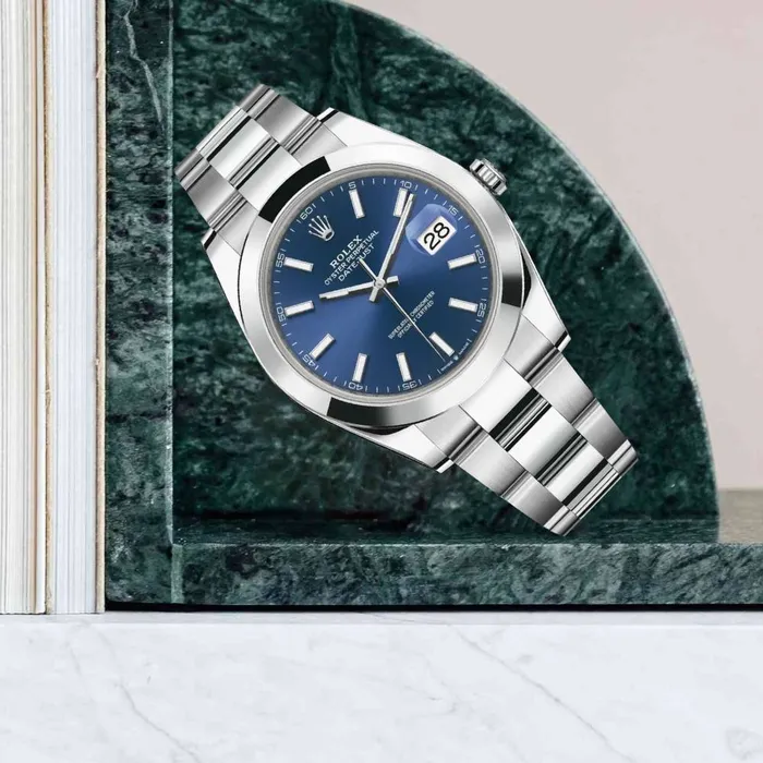 Bracelets Rolex Rolex Datejust 41mm Ref 1263000001 Blue Dial Stainless Steel Oyster Bracelet Mens Watch