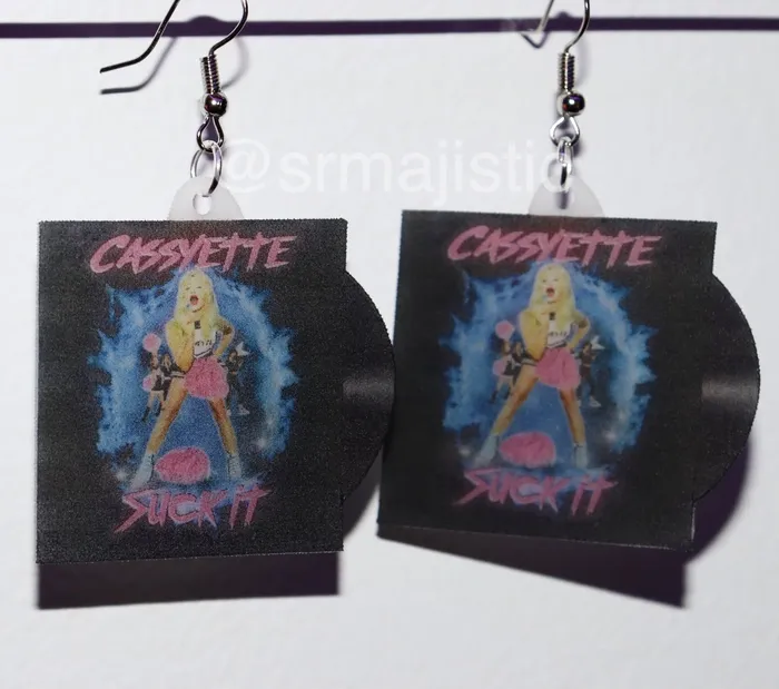Cassyette Suck It Vinyl Album Handmade Earrings Sam Makes Things Earrings