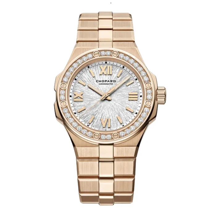 Chopard Bracelets Chopard Alpine Eagle 33mm Watch Ref 2953845001 Gray Index Dial Diamond Bezel 18K Rose Gold Bracelet Chopard Bracelets Chopard Alpine Eagle 33mm Watch Ref 2953845001 Gray Index Dial Diamond Bezel 18K Rose Gold Bracelet