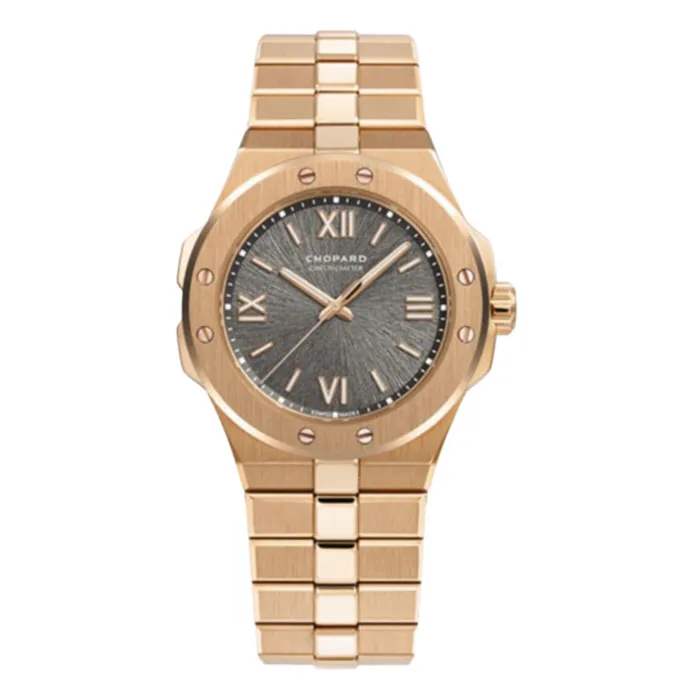 Chopard Chopard Alpine Eagle 36mm Watch Ref 2953705001 Gray Index Dial 18K Rose Gold Bracelet Bracelets Chopard Chopard Alpine Eagle 36mm Watch Ref 2953705001 Gray Index Dial 18K Rose Gold Bracelet Bracelets