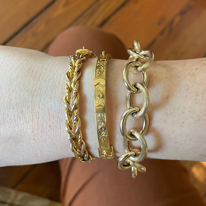 Croghans 14K Yellow Gold Italian Mixed Large Oval Link Bracelet Bracelets