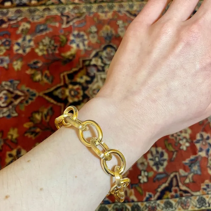 Croghans 14K Yellow Gold Italian Mixed Large Oval Link Bracelet Bracelets