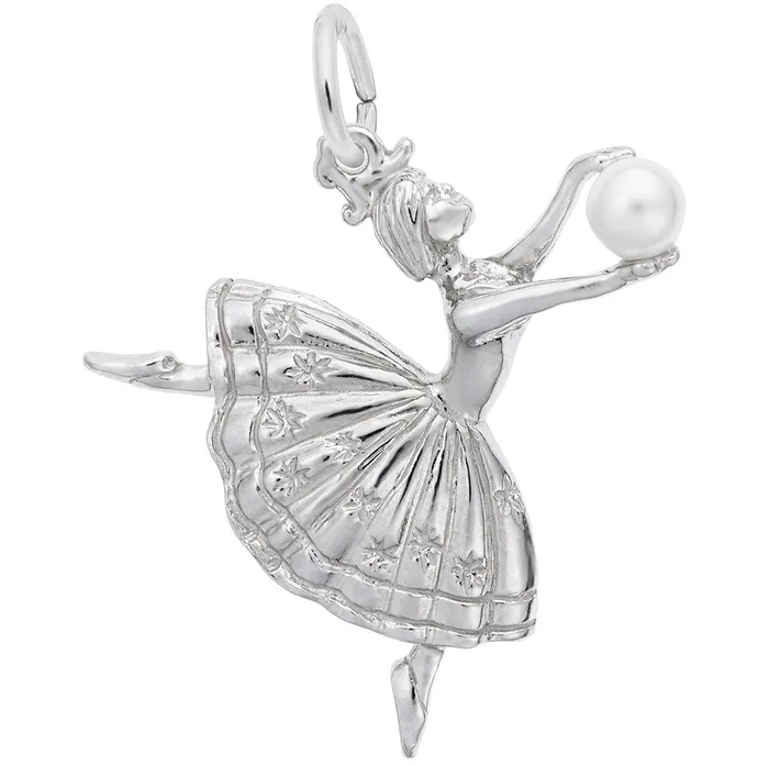 Croghans Rings Sterling Silver Dancer with Pearl Charm