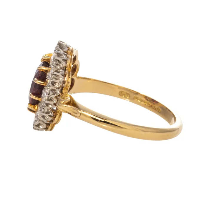 Croghans Rings Victorian Style 202ct Oval Ruby Diamond Cluster Ring